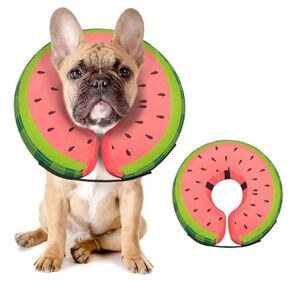 MIDOG Watermelon Inflatable Dog Collar Pet Recovery Cone Soft E Collar Size S